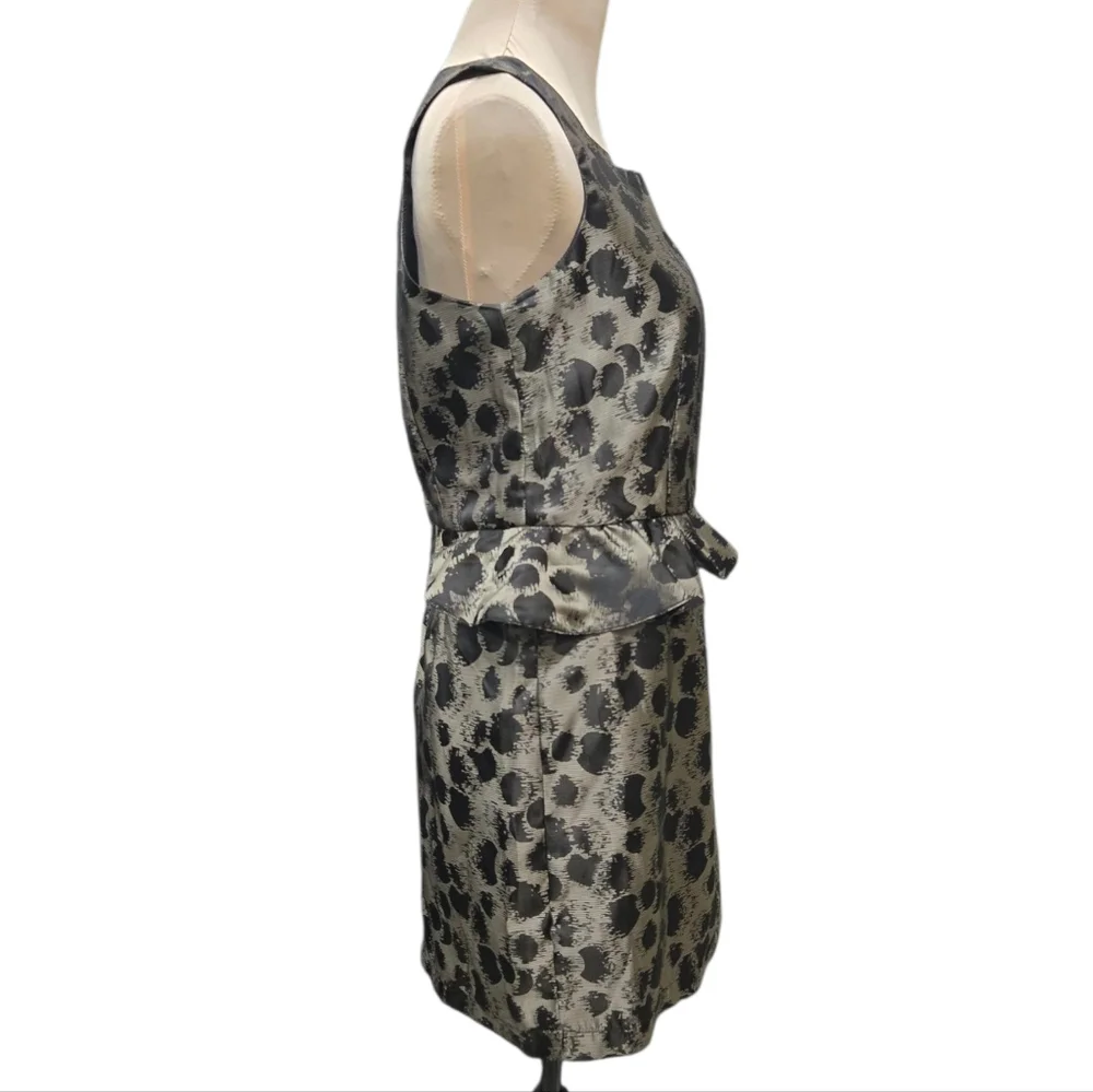 Romeo & Juliet Couture Metallic Jacquard Peplum Dress M